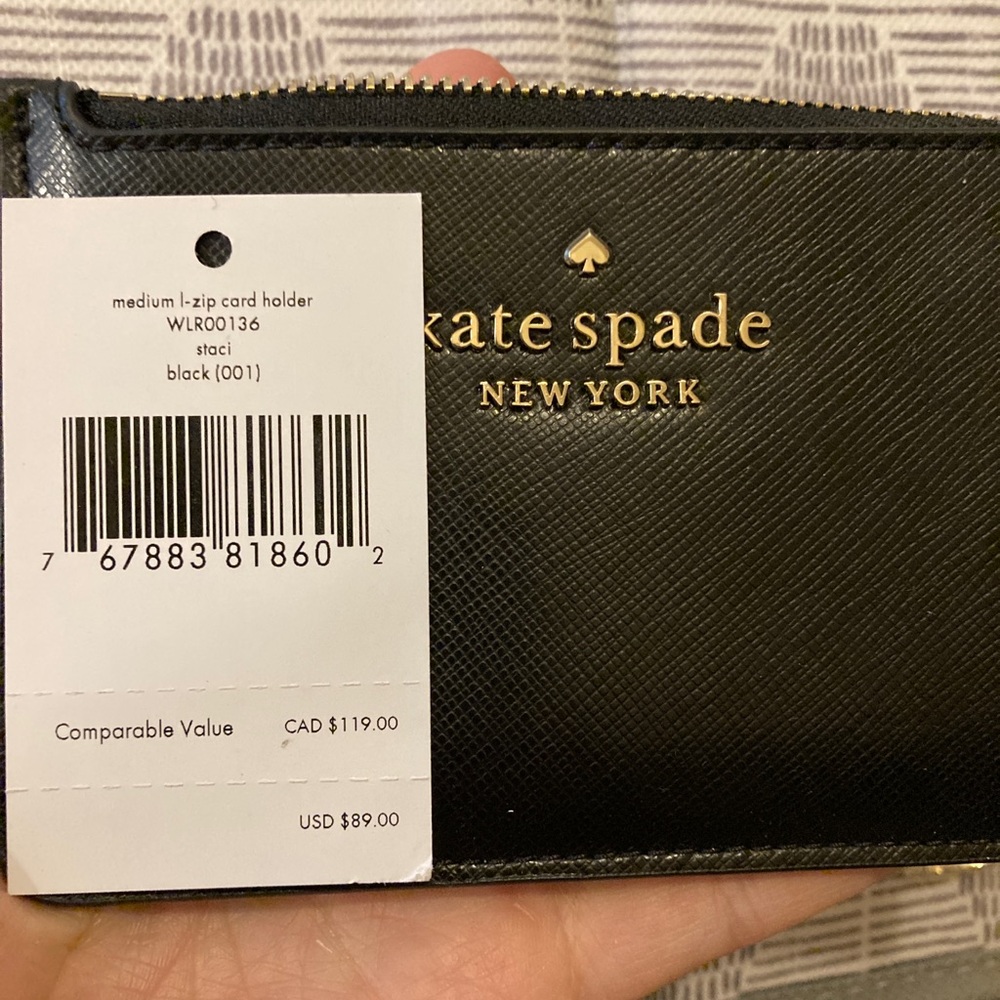 Kate Spade NWT staci medium l-zip card holder